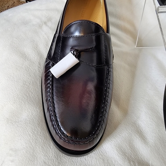 BRAND NEW Cole Haan Mens Pinch Penny Loafers Two Tone Brown Slip On Tassels Chic - Picture 3 of 16